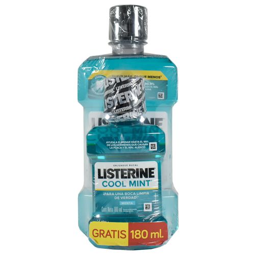 Enjuague bucal LISTERINE cool mint 500 ml + 180 ml