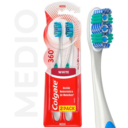 Cepillo dental 2x1 COLGATE 360° Luminous White