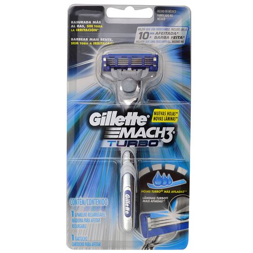 Máquina Afeitar GILLETTE Mach 3 Turbo Razor con 1 Repuesto