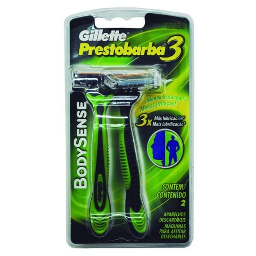 Máquina Prestobarba 3 GILLETTE Body Sense 2 un.