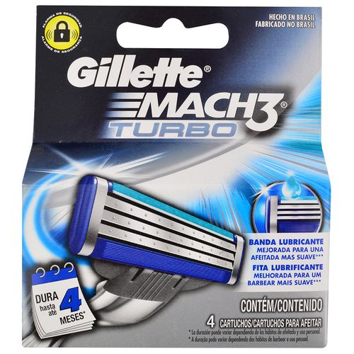 Repuesto GILLETTE Mach 3 Turbo 4 un.