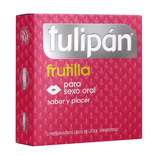 Preservativo TULIPÁN frutilla 3 un.