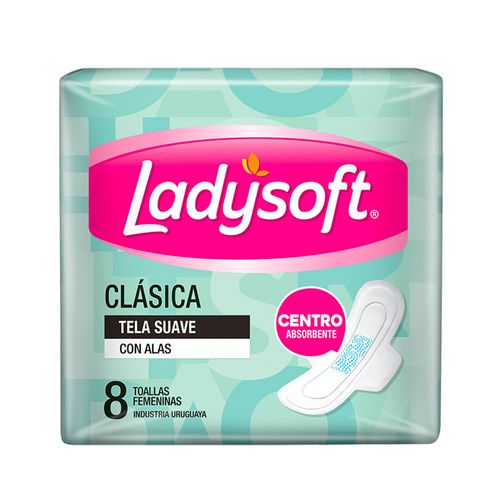Toalla Femenina LADYSOFT Básica con Alas 8 un.