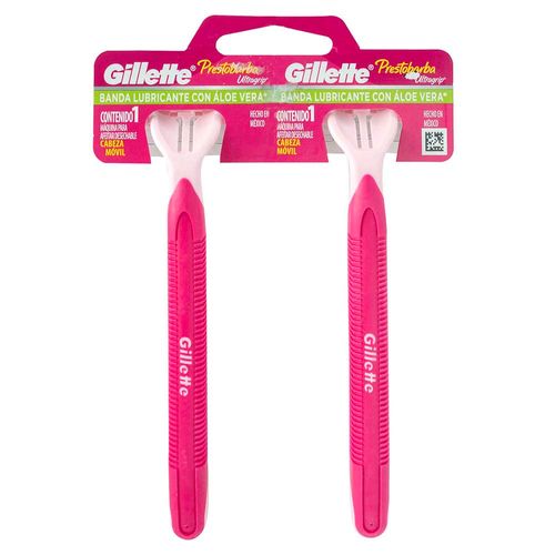 Maquina GILLETTE Prestobarba Ultragrip con aloe x 2 un.