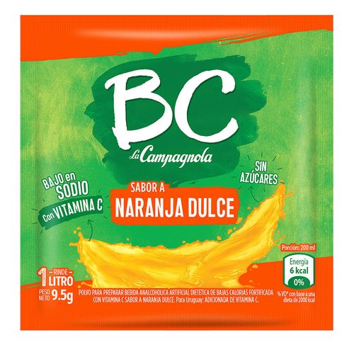 Refresco Bc LA CAMPAGNOLA naranja dulce 7 g