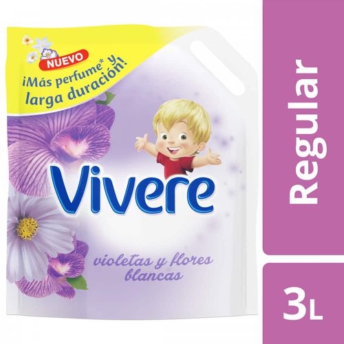 Suavizante ropa VIVERE violetas y flores blancas 3 L