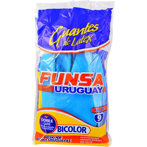 Guantes de Goma FUNSA Bicolor N°9