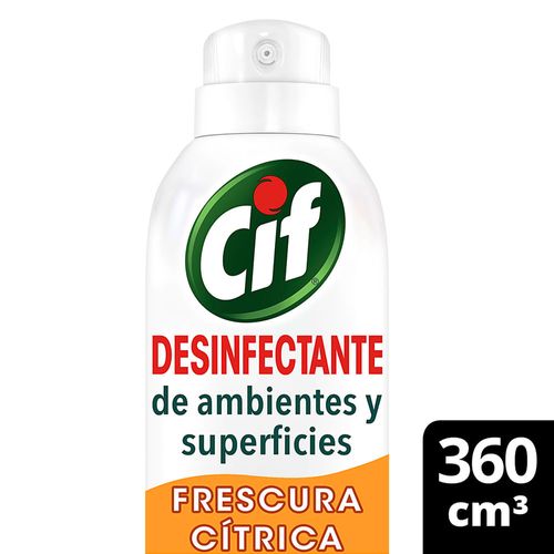 Desinfectante de ambientes y superficies CIF frescura cítrica 360 cm3