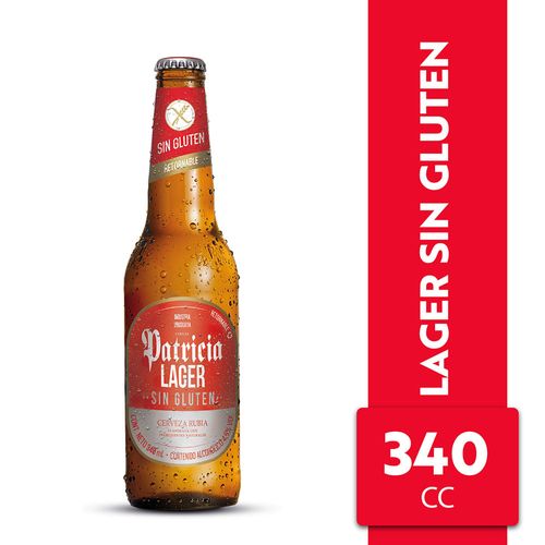 Cerveza PATRICIA sin gluten 340 ml retornable