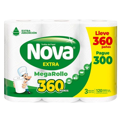 Toalla de papel NOVA Megarollo lleve 360 pague 300