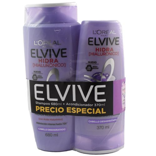 Pack ELVIVE hialuronico 680 ml + acondicionador 370 ml