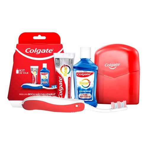 Kit COLGATE portable cepillo + crema dental + enjuague