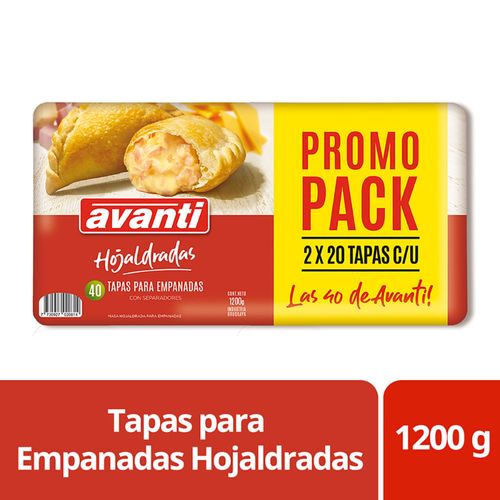 Pack AVANTI tapa empanada horno hojaldrada 40 un.
