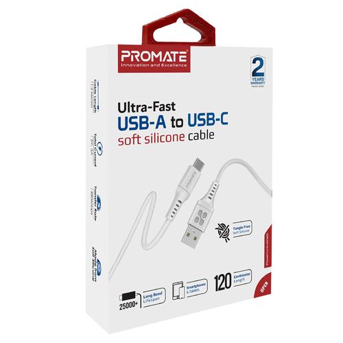 Cable usb-a/usb-c 1,2 metros PROMATE Powerlink-ac120 blanco