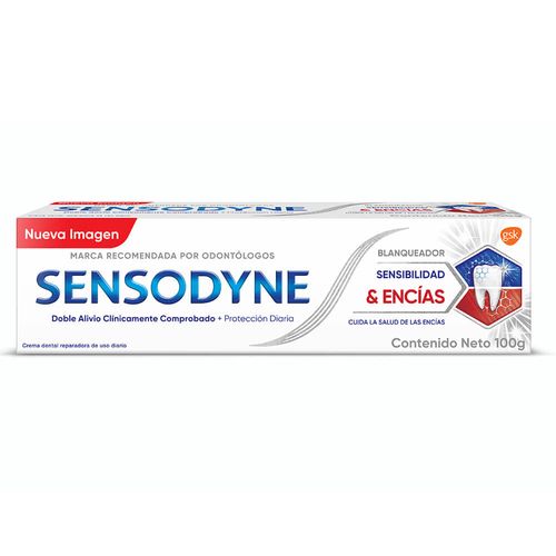 Crema dental SENSODYNE sensibilidad y encías 100 g