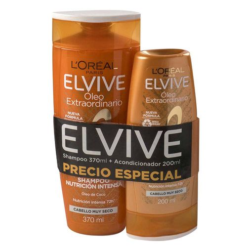 Pack ELVIVE Oleo Coco shampoo 370 ml + acondicionador 200 ml