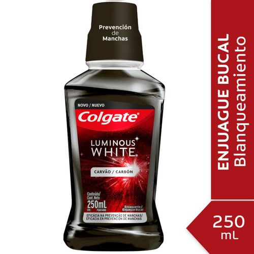 Enjuague bucal COLGATE Luminous White carbón 250 ml