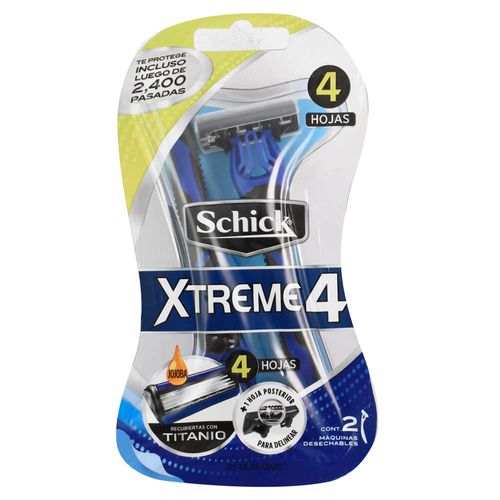 Maquina de afeitar SCHICK Xtreme 4 hojas blister x2