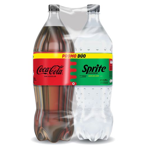 Refresco COCA COLA sin azúcar 2,25 L + SPRITE sin azúcar 2,25 L