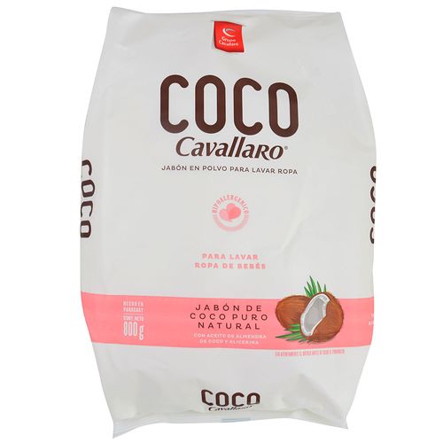 Detergente en polvo coco CAVALLARO ropa bebés 800 g