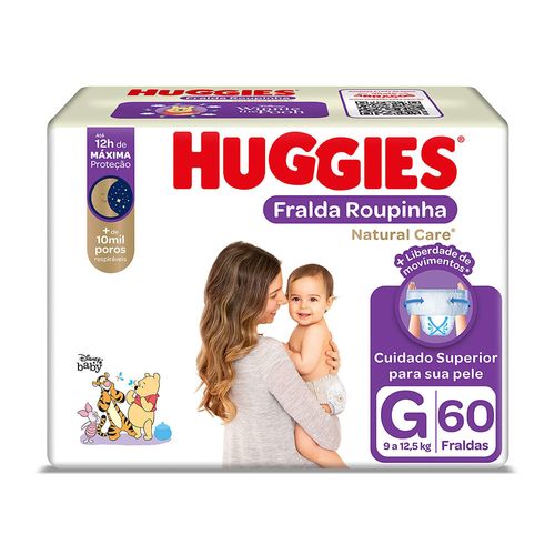 Pañales HUGGIES Natural Care G Hiper 60 un.