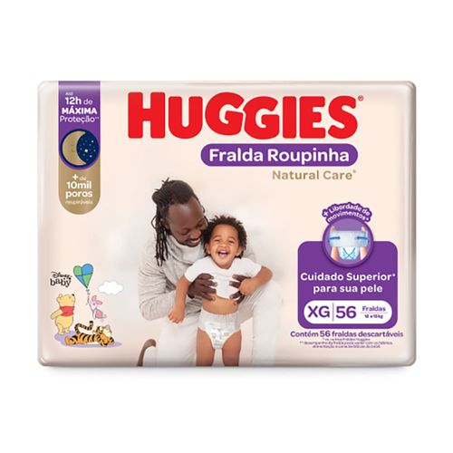 Pañales HUGGIES Natural Care XG Hiper 56 un.