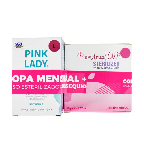 Kit Pink Lady Copa Menstrual T L Vaso Esterilizado