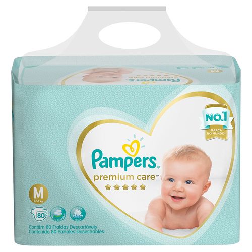 Pañal PAMPERS confort sec M 80 un.