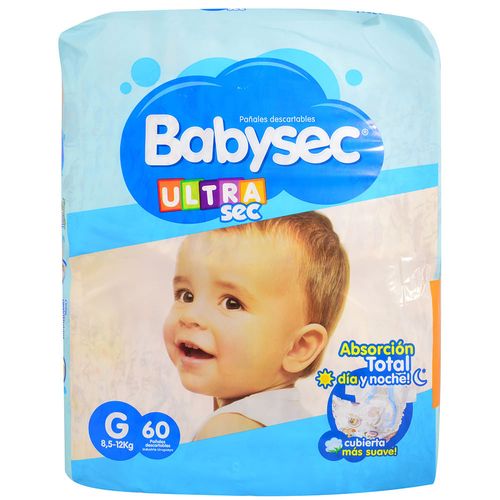 Pañal BABYSEC ultra jumbo pack G 60 un.