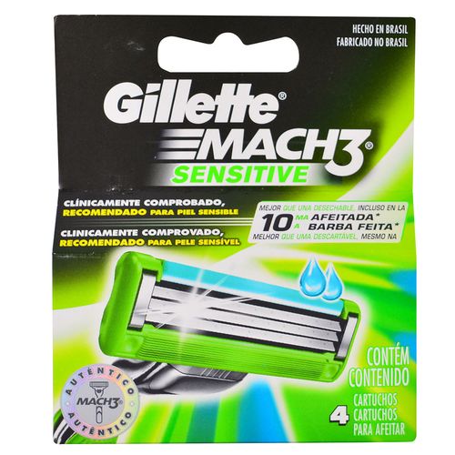 Repuesto GILLETTE Mach 3 Sensitive 4 un.