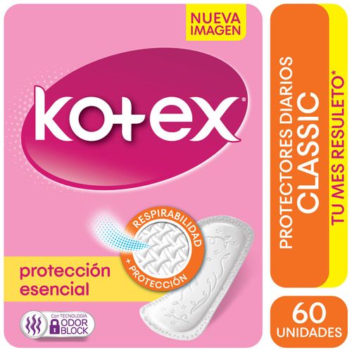 Protector diario Kotex Classic 60 un.