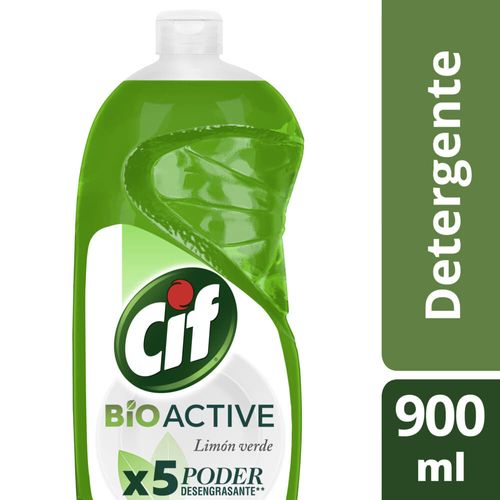 Detergente CIF Active Gel enjuague fácil limón verde 900 ml