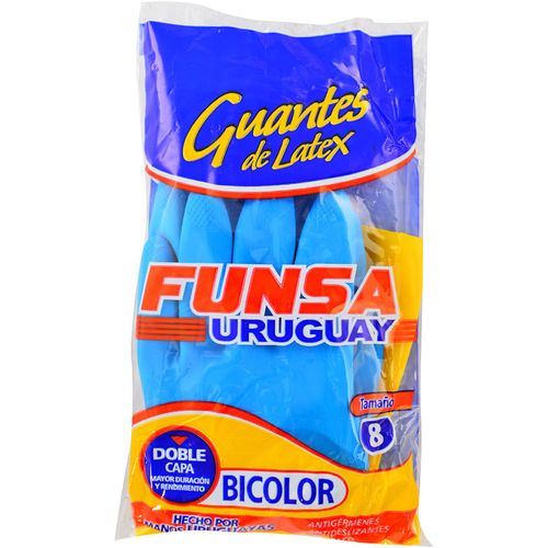 Guantes de Goma FUNSA Bicolor N°8