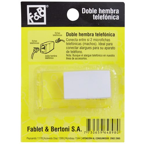 Doble hembra telefónica FABLET & BERTONI punto de unión