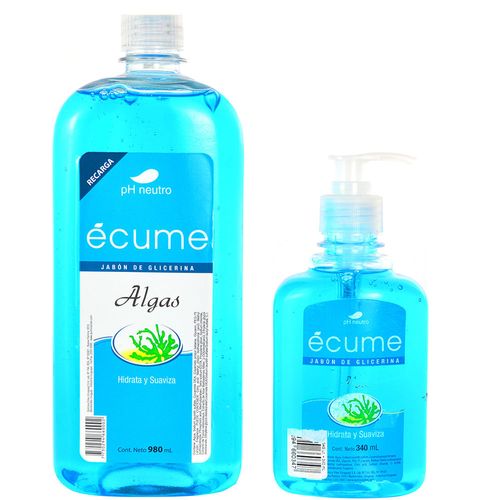 Jabón Ecume Algas Repuesto 1 L + Válvula 340 ml