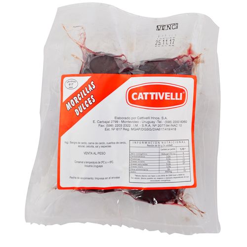 Morcillas Dulce CATTIVELLI al vacío x 300 g