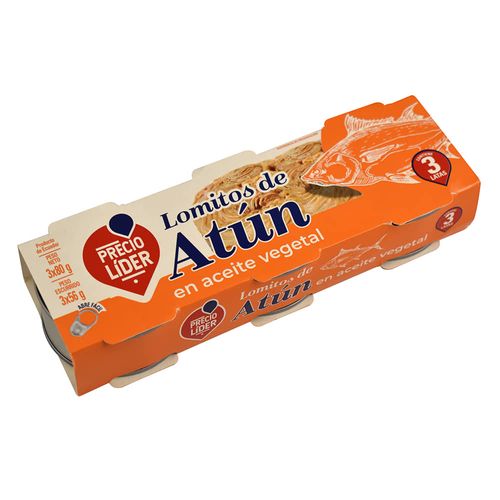 Atún lomito en aceite PRECIO LÍDER tripack 240 g