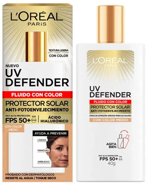 Protector solar LOREAL UV defender fluido medio 40