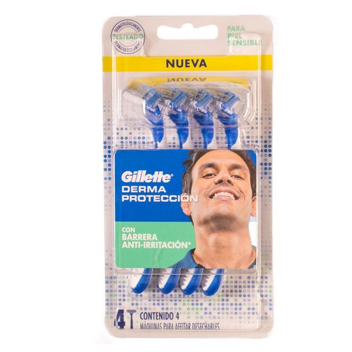 Máquina de afeitar GILLETTE derma proteccion x 4 un