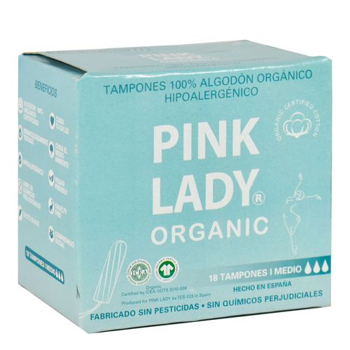 Tampón Alg Don Org Nico Pink Lady Medio x 18 un.