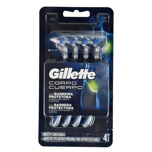 Maquina de afeitar GILLETTE Corpo 4 unidades