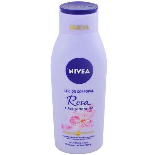 Loción corporal NIVEA rosa y aceite de argán 400 ml