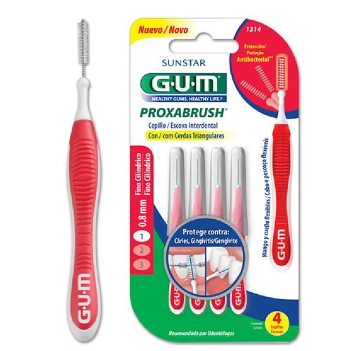 Cepillo Interdental GUM Cilíndrico 1314 0.8 mm 4 un.