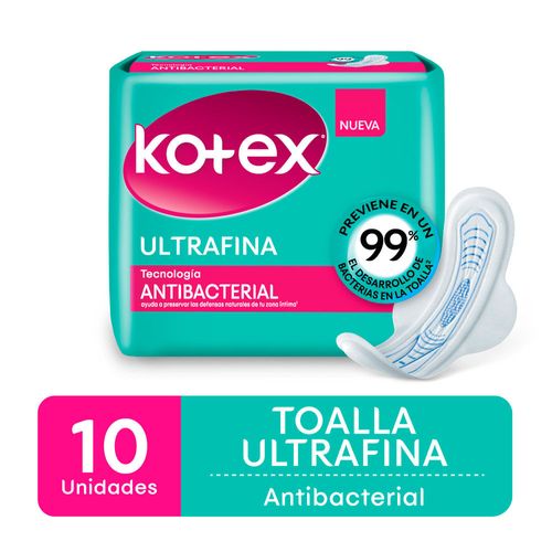 Toalla femenina KOTEX ultrafina alas 8+2 un.