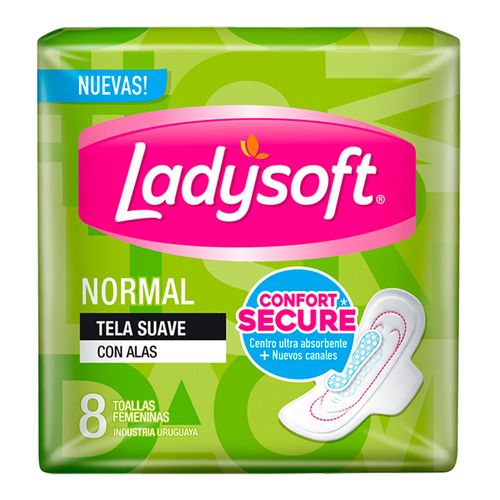 Toalla Femenina LADYSOFT Normal con Alas 8 un.