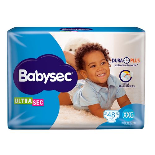 Pañal BABYSEC ultra jumbo pack XXG 48 un.