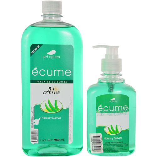 Jabón Ecume Aloe Repuesto 1 L + Válvula 340 ml