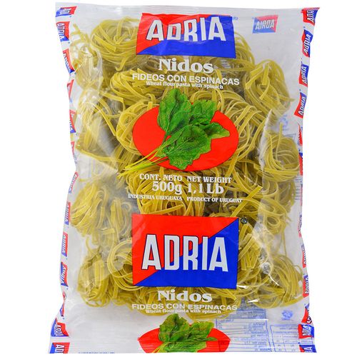 Fideos espinaca ADRIA nido 500 g