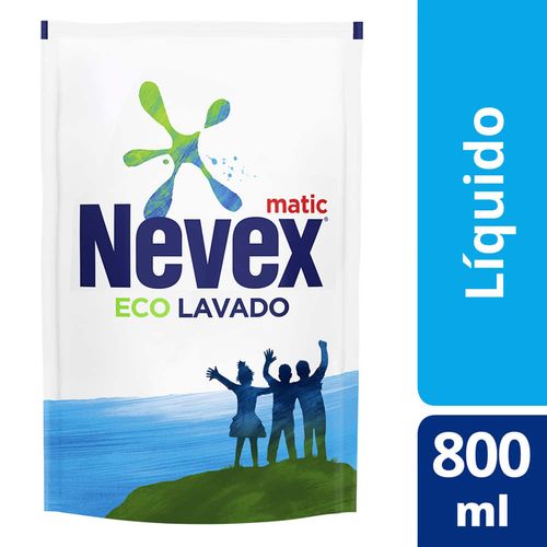 Detergente líquido NEVEX Matic doy pack 800 ml