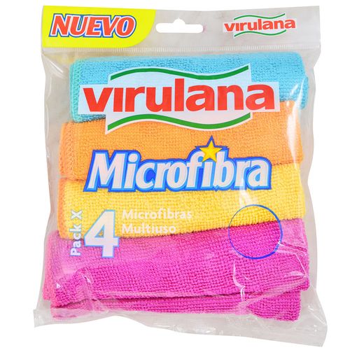 Pack 4 paños microfibra VIRULANA